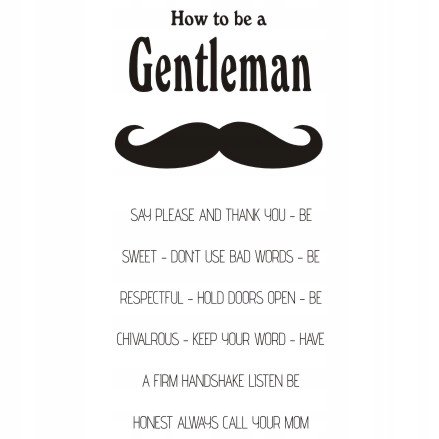 Napis na ścianę naklejka How To Be A Gentleman 200, 240x120 cm