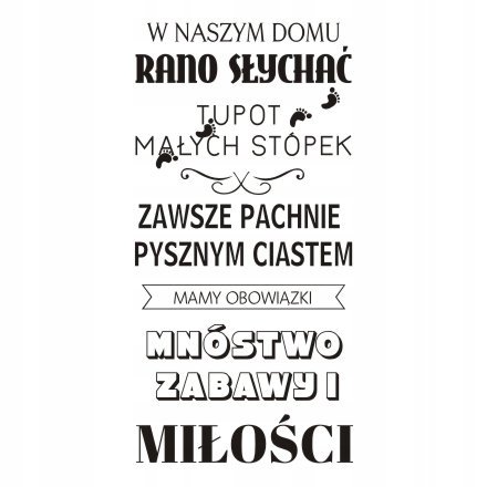 Napis na ścianę naklejka - tupot małych stópek 164, 240x120 cm