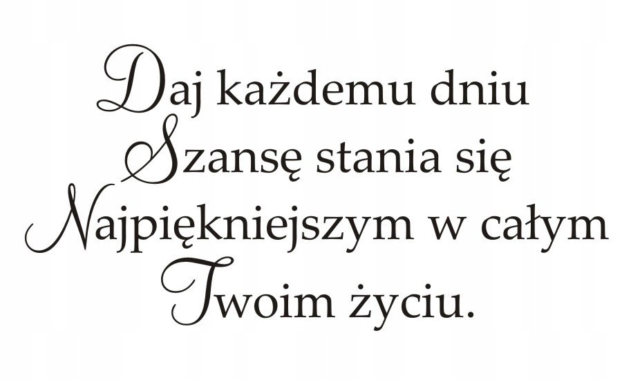 Napis na ścianę, naklejka - Daj każdemu dniu... 54, 240x120 cm