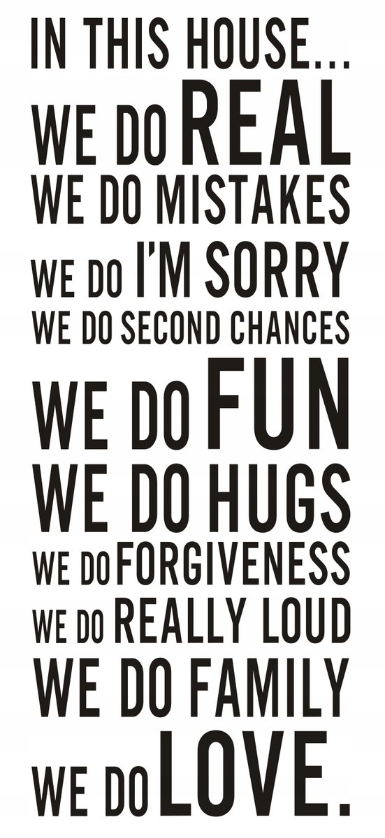 Napis na ścianę naklejka - In this house ... - 26, 240x120 cm