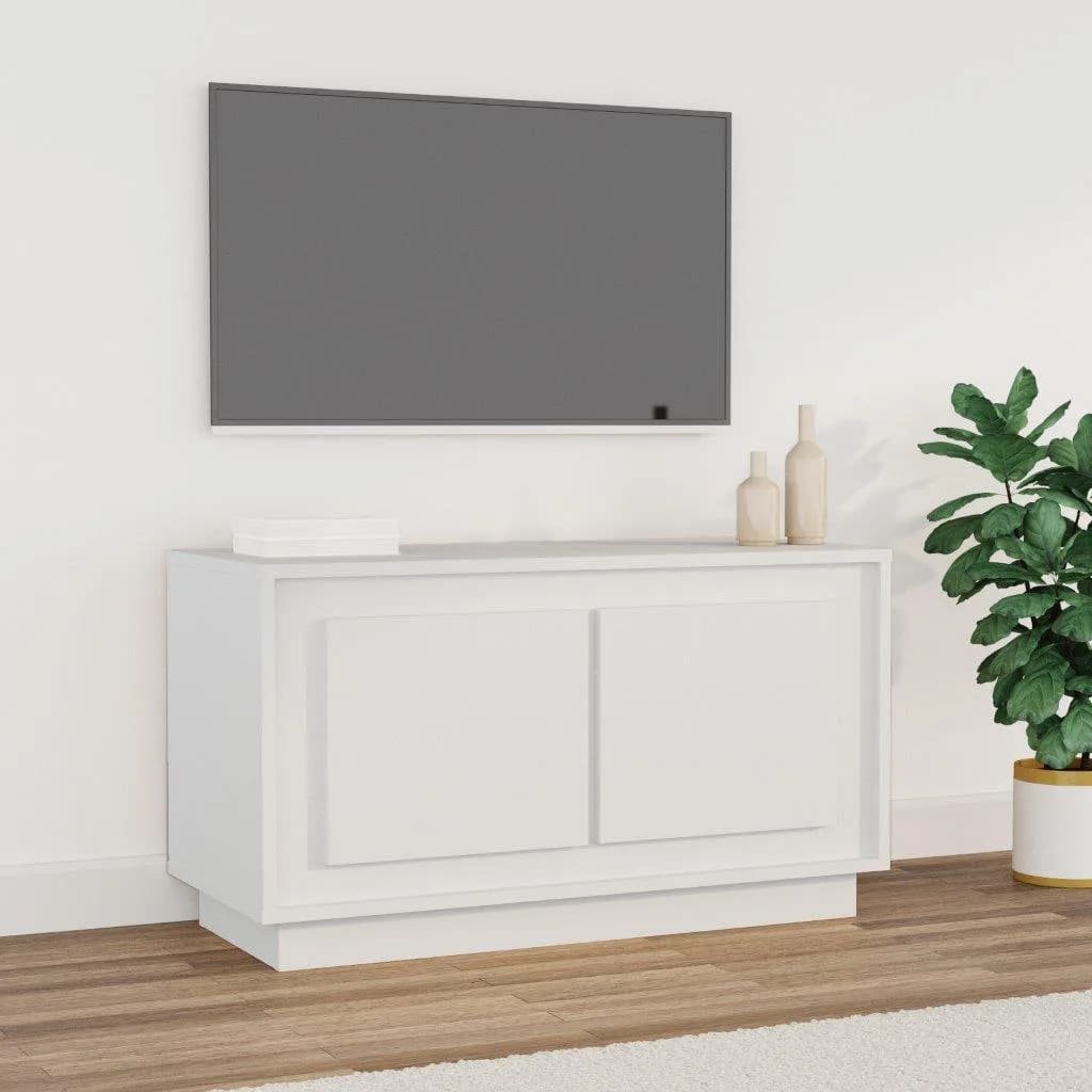vidaXL Szafka pod TV, biała, 80x35x45 cm, materiał drewnopochodny