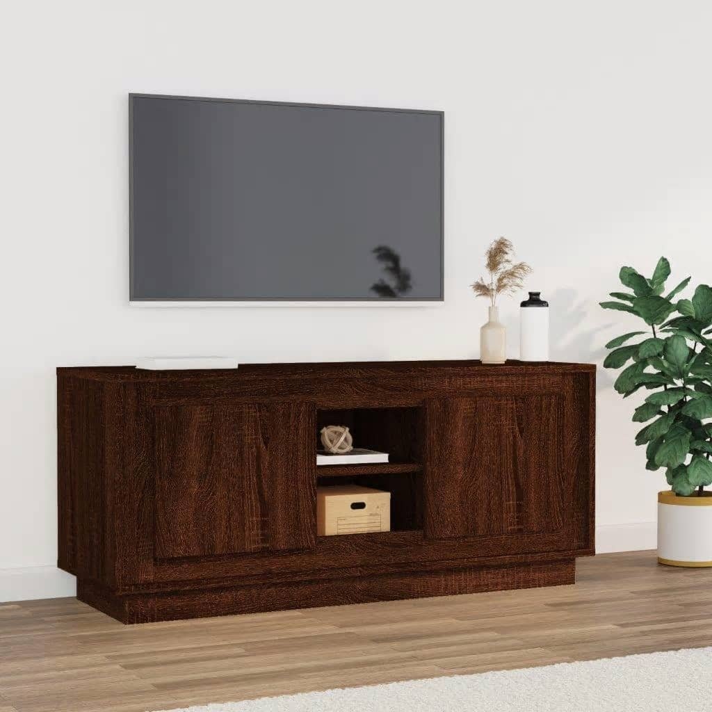 vidaXL Szafka pod TV, brązowy dąb 102x35x45 cm materiał drewnopochodny