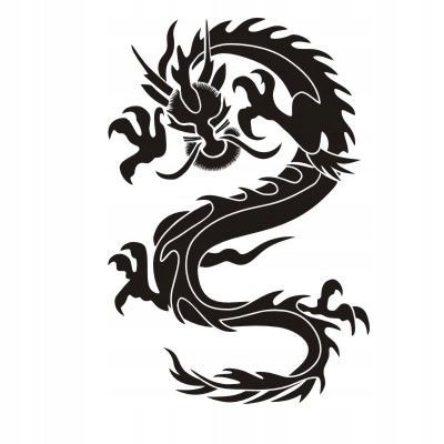 Naklejka na ścianę dragon tribal azja Smok 17, 70x48 cm