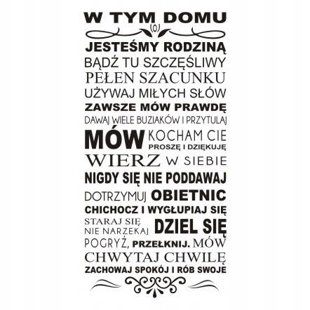 Napis na ścianę, naklejka - W Tym Domu - 182, 200x100 cm