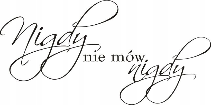 Napis na ścianę naklejka Nigdy nie mów nigdy 100, 200x100 cm