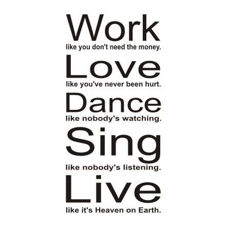 Napis na ścianę, naklejka - Work Love Dance - 176, 200x100 cm