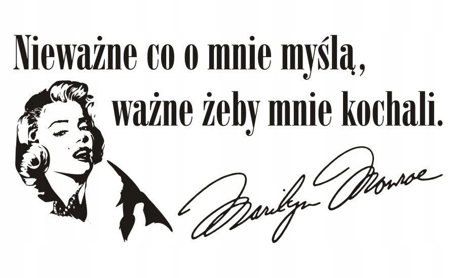 Napis na ścianę naklejka cytat Marilyn Monroe 67, 200x100 cm