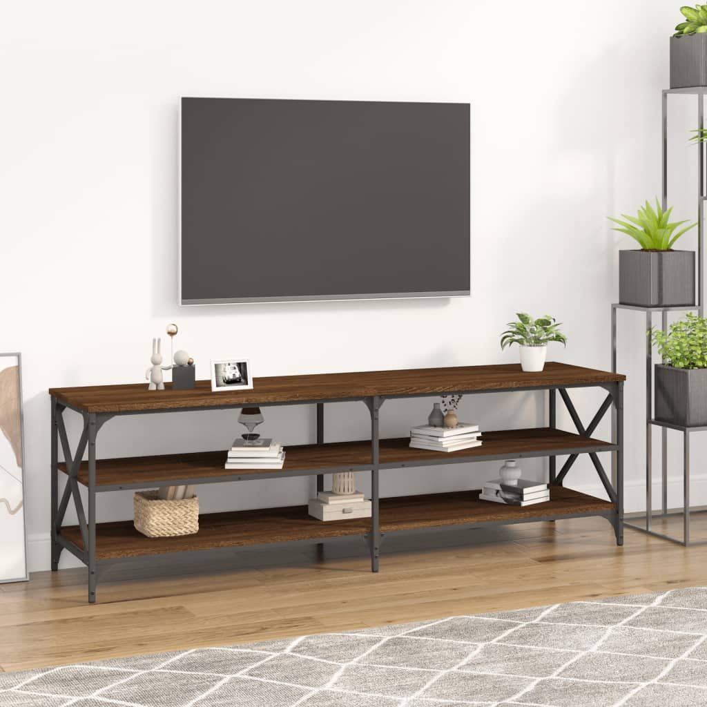 vidaXL Szafka pod TV, brązowy dąb, 160x40x50, materiał drewnopochodny