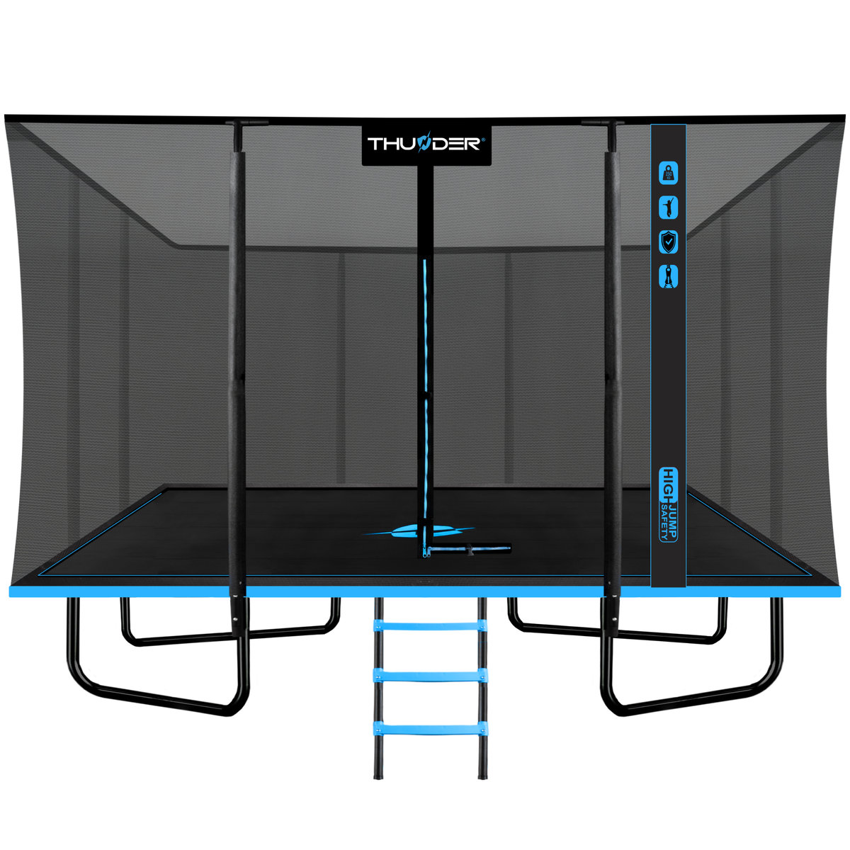 Trampolina ogrodowa do skakania THUNDER OUTSIDE PHENOM 8FT*12FT BLUE