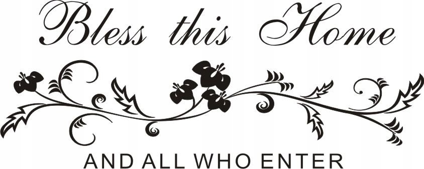 Napis na ścianę naklejka Bless this home 15, 240x120 cm