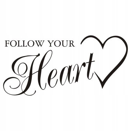 Napis na ścianę naklejka - Follow Your Heart - 206, 240x120 cm