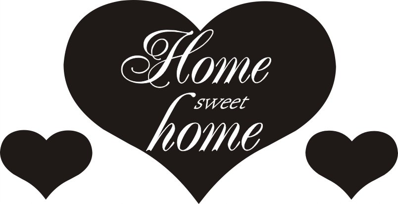 Napis na ścianę, naklejka - Home sweet home - 91, 240x120 cm