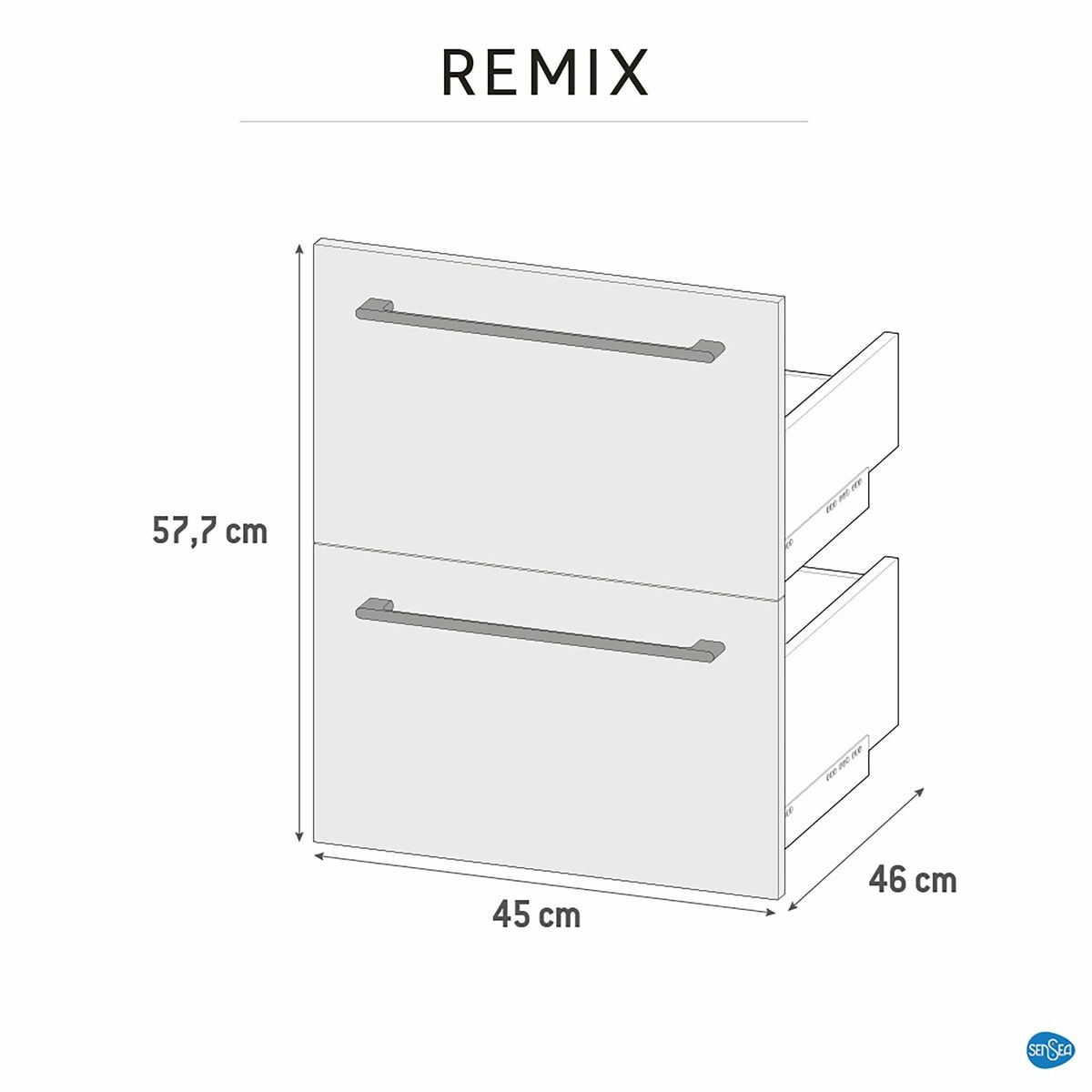 Szuflady Remix Jasny Dąb 45 x 46 Sensea