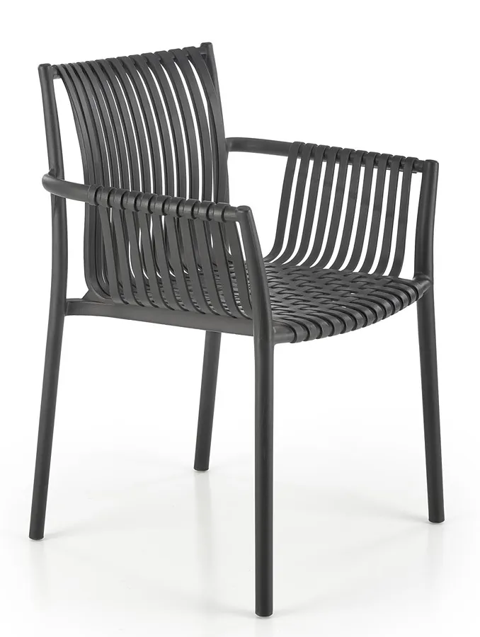 EDINOS Czarne nowoczesne krzesło do ogrodu P8-G13