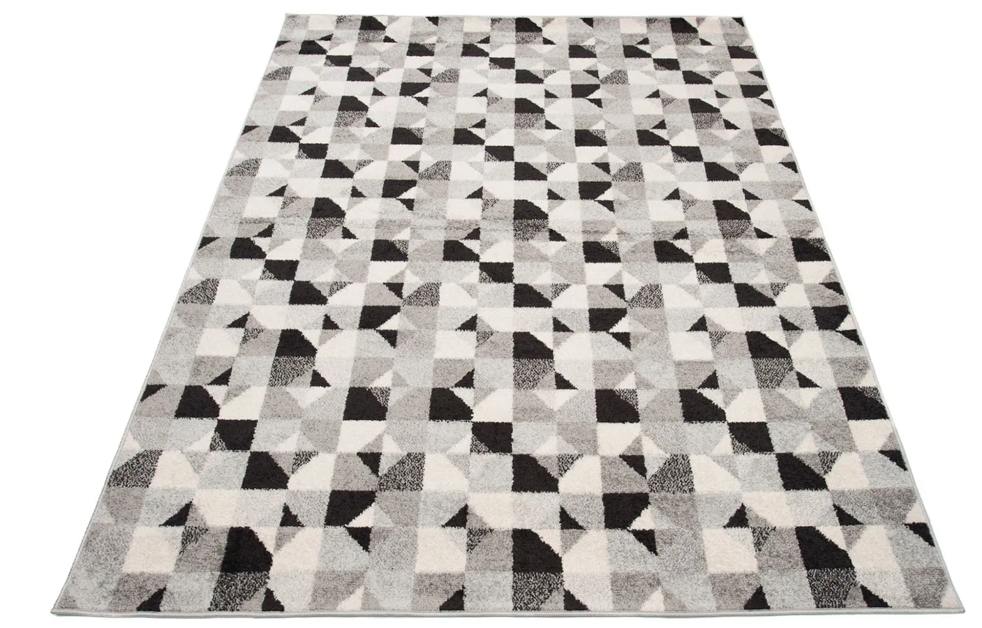 Ciemnoszary młodzieżowy dywan w trójkąty P7-T52