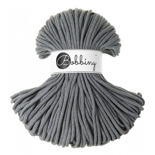 Sznurek pleciony bawełniany Bobbiny Premium / Stalowy / Steel / 5mm / 100m