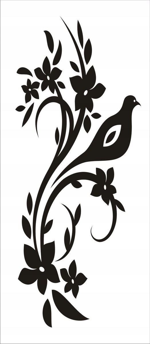 Naklejka na ścianę motyl kwiaty dekor Ornament 142, 100x40 cm