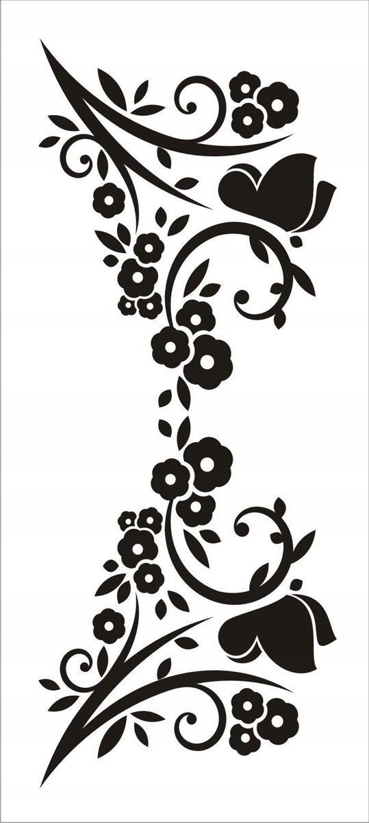 Naklejka na ścianę motyl kwiaty dekor Ornament 148, 100x40 cm