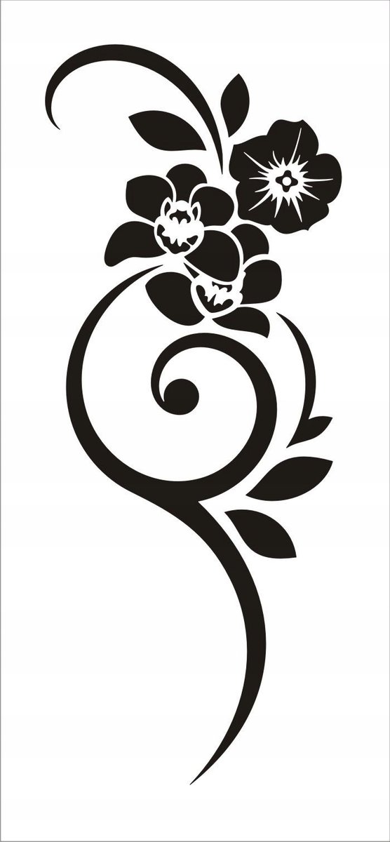 Naklejka na ścianę motyle kwiaty dekor Ornament 16, 100x40 cm