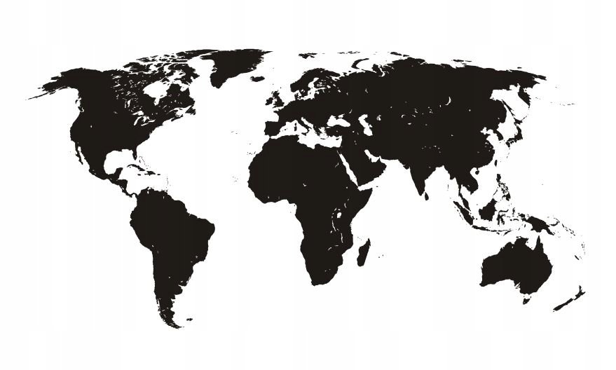 Naklejka na ścianę Mapa śwata państwa kraje globus, 120x60 cm