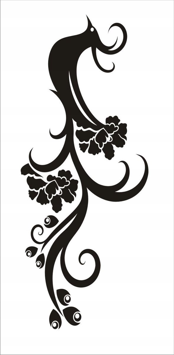 Naklejka na ścianę motyle kwiaty dekor Ornament 48, 100x40 cm