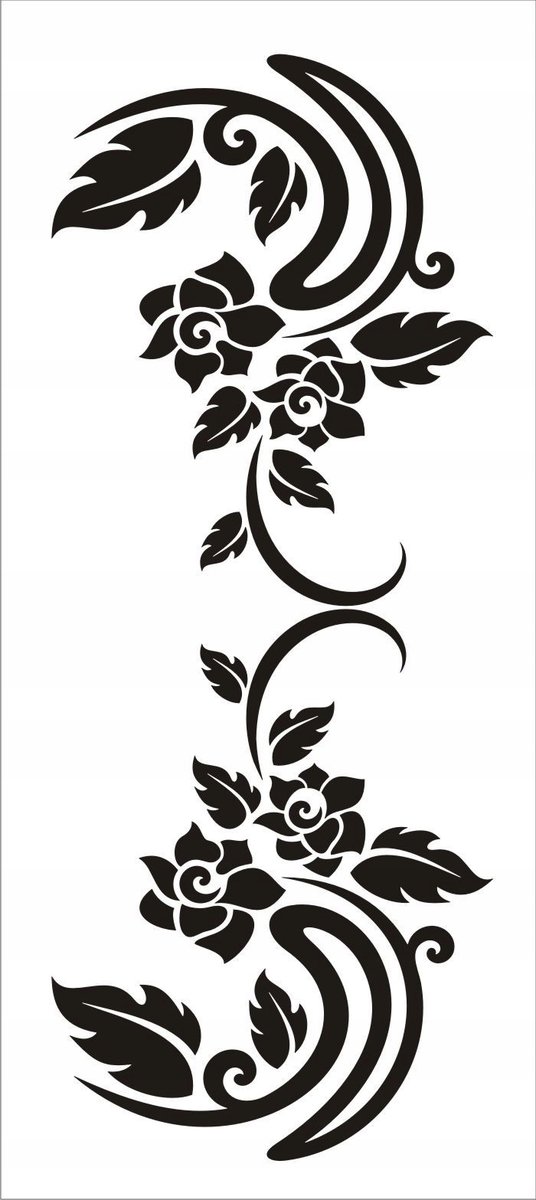 Naklejka na ścianę motyl kwiaty dekor Ornament 146, 100x40 cm