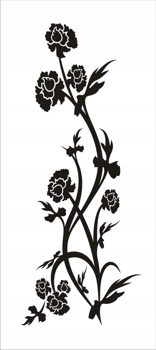 Naklejka na ścianę motyle kwiaty dekor Ornament 57, 100x40 cm