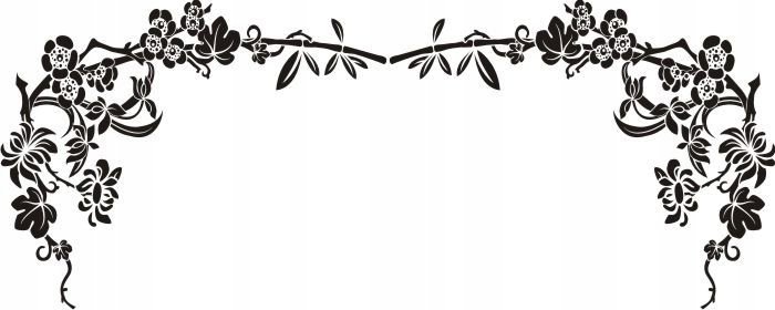 Naklejka na ścianę motyl kwiat dekor Ornament 7, 60x25 cm