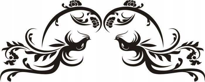 Naklejka na ścianę motyl kwiaty dekor Ornament 166, 100x40 cm