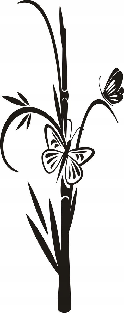 Naklejka na ścianę motyle kwiaty dekor Ornament 81, 100x40 cm