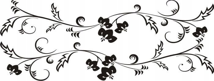 Naklejka ścienna kwiaty motyle dekor Ornament 5, 100x40 cm