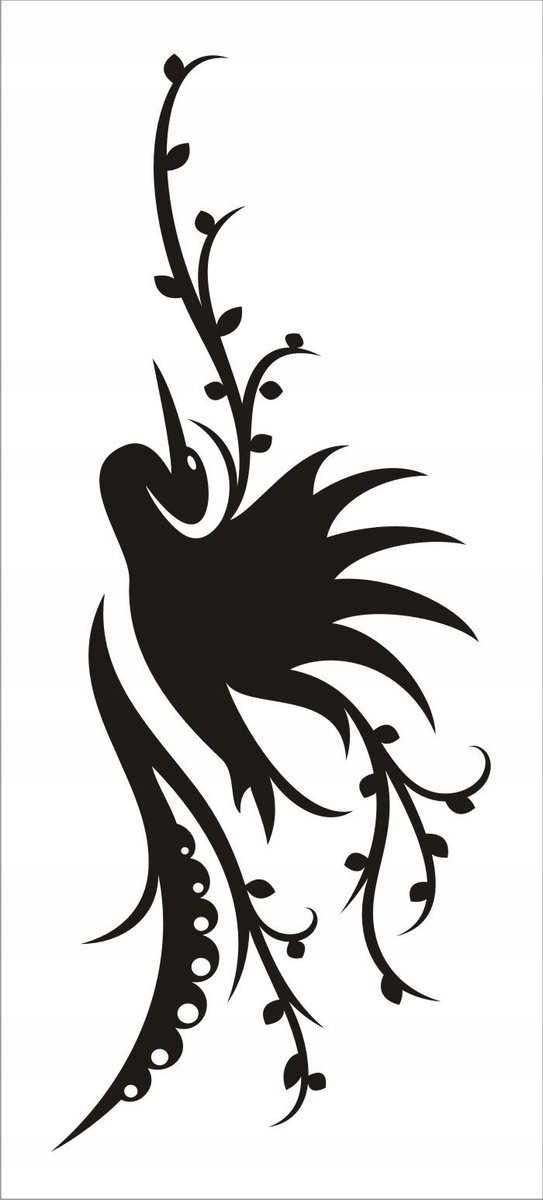 Naklejka na ścianę motyl kwiaty dekor Ornament 144, 100x40 cm