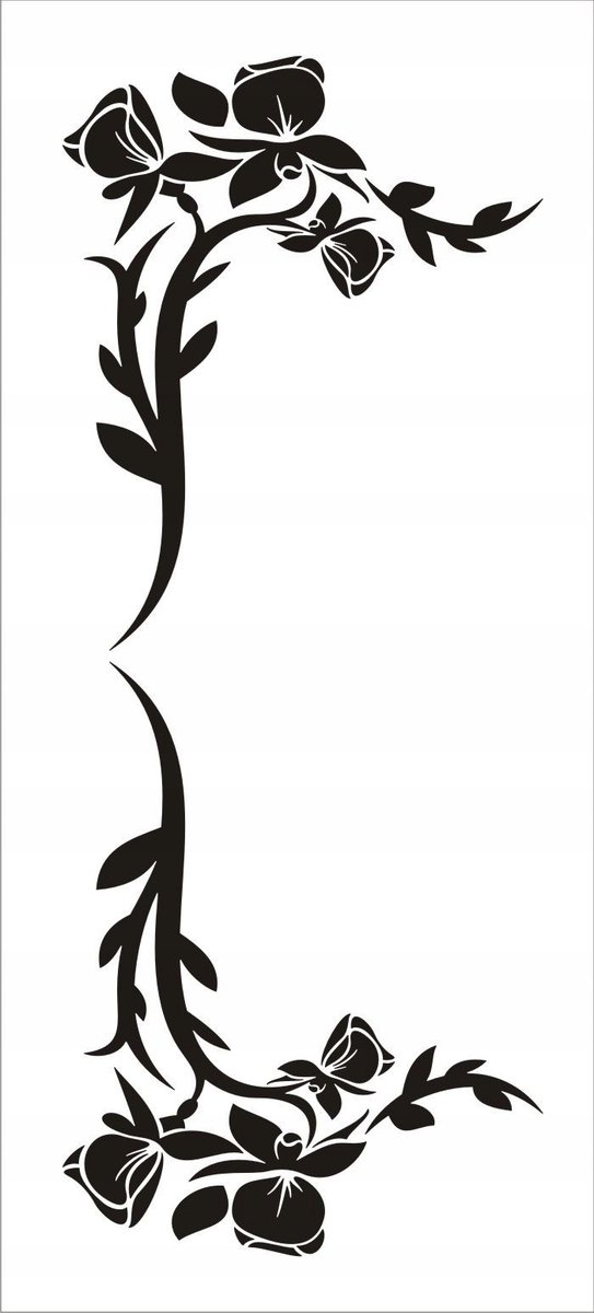 Naklejka na ścianę motyl kwiaty dekor Ornament 163, 100x40 cm