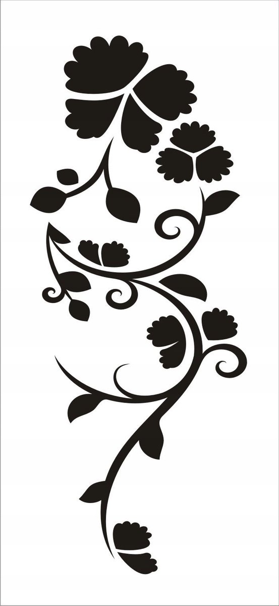Naklejka na ścianę motyle kwiaty dekor Ornament 83, 100x40 cm