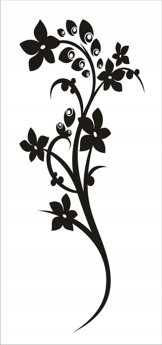 Naklejka na ścianę motyle kwiaty dekor Ornament 61, 100x40 cm