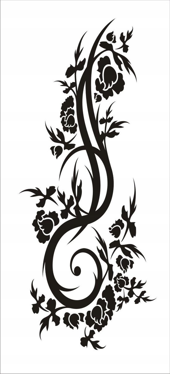 Naklejka na ścianę motyle kwiaty dekor Ornament 67, 100x40 cm