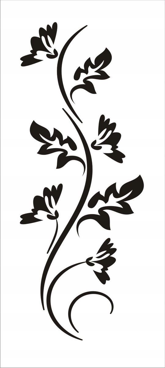 Naklejka na ścianę motyle kwiaty dekor Ornament 38, 100x40 cm