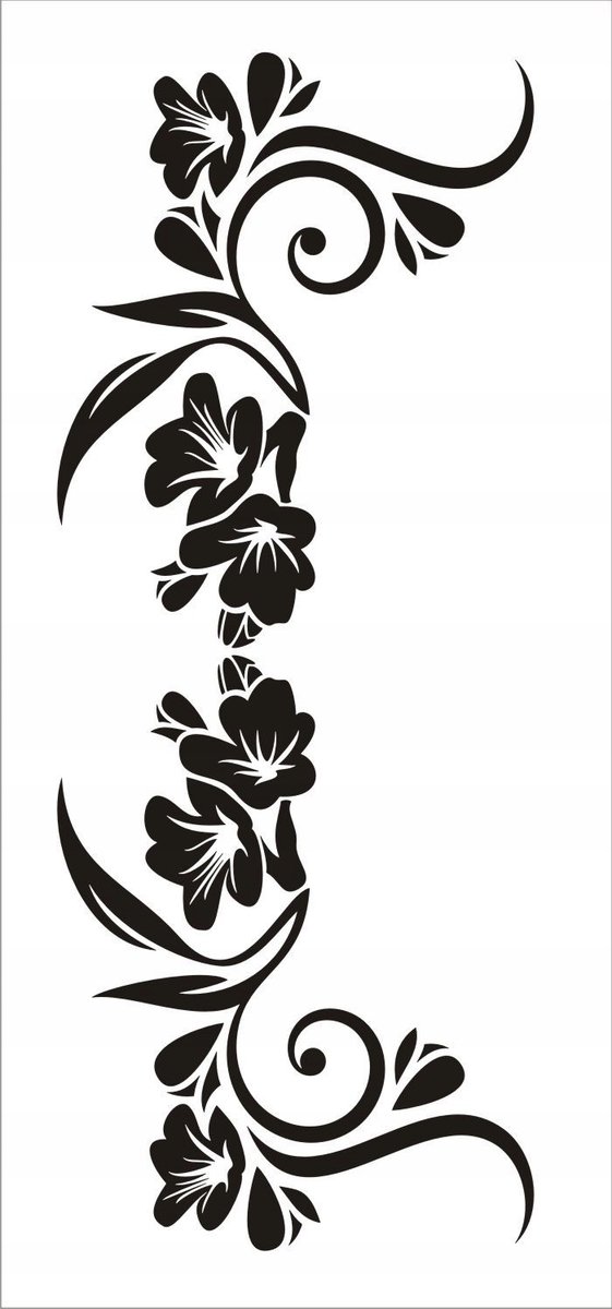 Naklejka na ścianę motyl kwiaty dekor Ornament 159, 100x40 cm