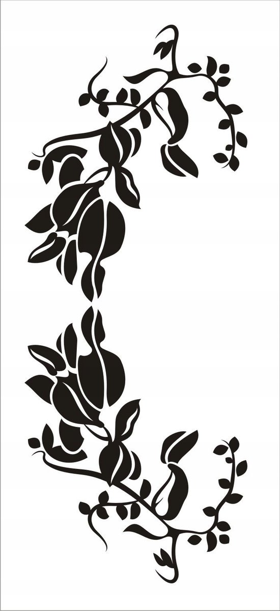 Naklejka na ścianę motyl kwiaty dekor Ornament 155, 100x40 cm