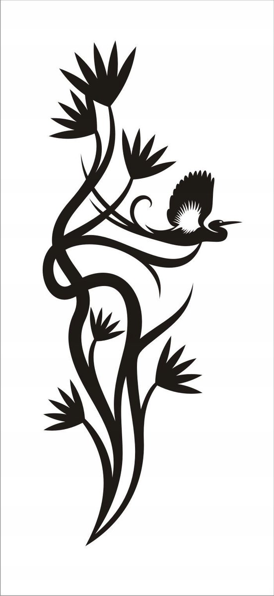 Naklejka na ścianę motyle kwiaty dekor Ornament 36, 100x40 cm
