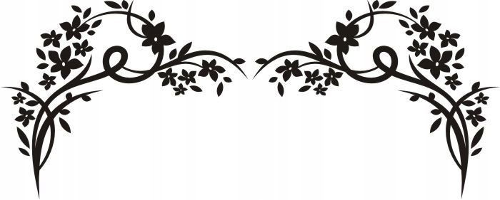 Naklejka na ścianę motyle kwiaty dekor Ornament 19, 100x40 cm
