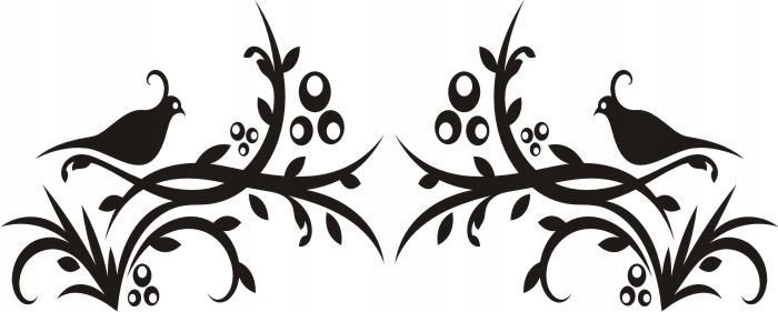 Naklejka na ścianę motyl kwiaty dekor Ornament 145, 100x40 cm