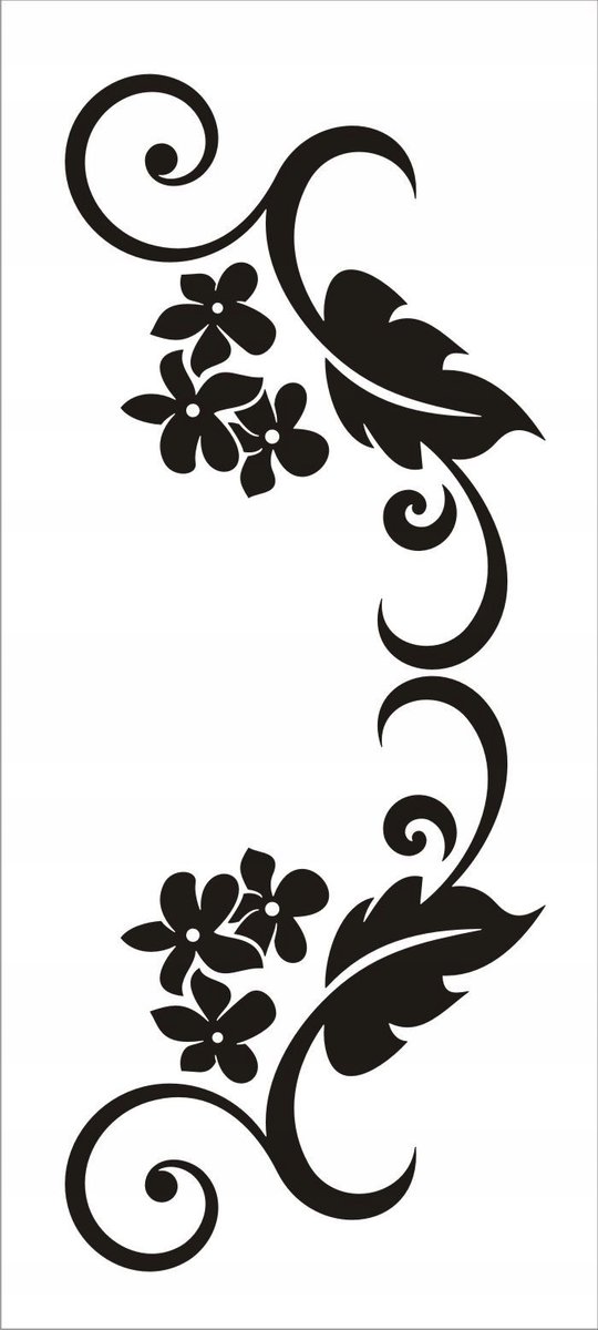 Naklejka na ścianę motyl kwiaty dekor Ornament 157, 100x40 cm