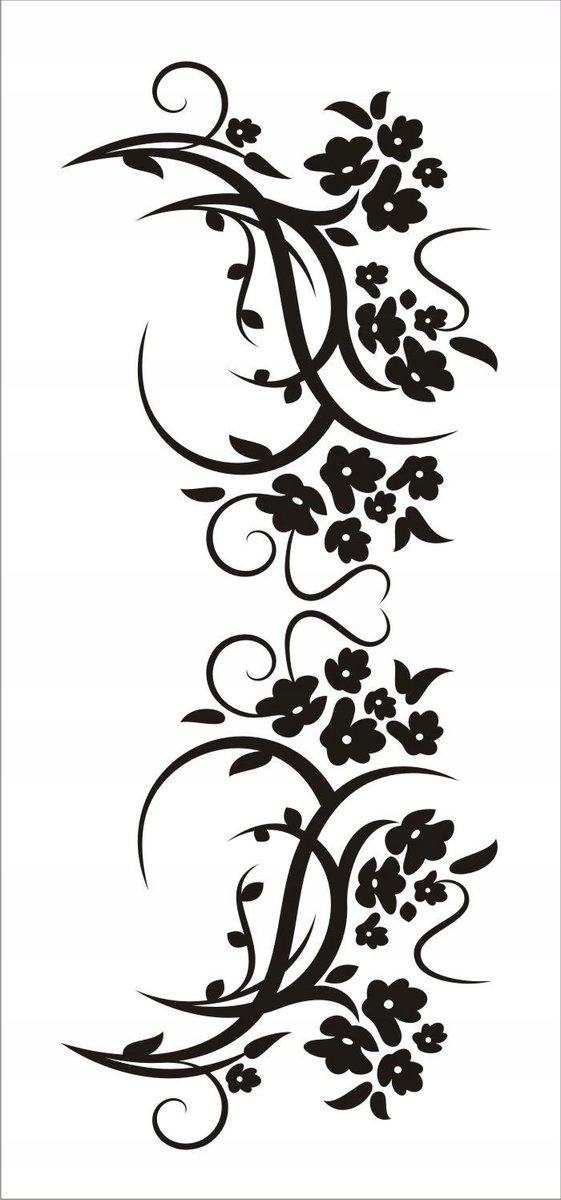 Naklejka na ścianę motyl kwiaty dekor Ornament 152, 100x40 cm