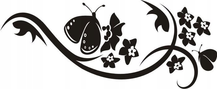 Naklejka na ścianę motyle kwiaty dekor Ornament 9, 100x40 cm