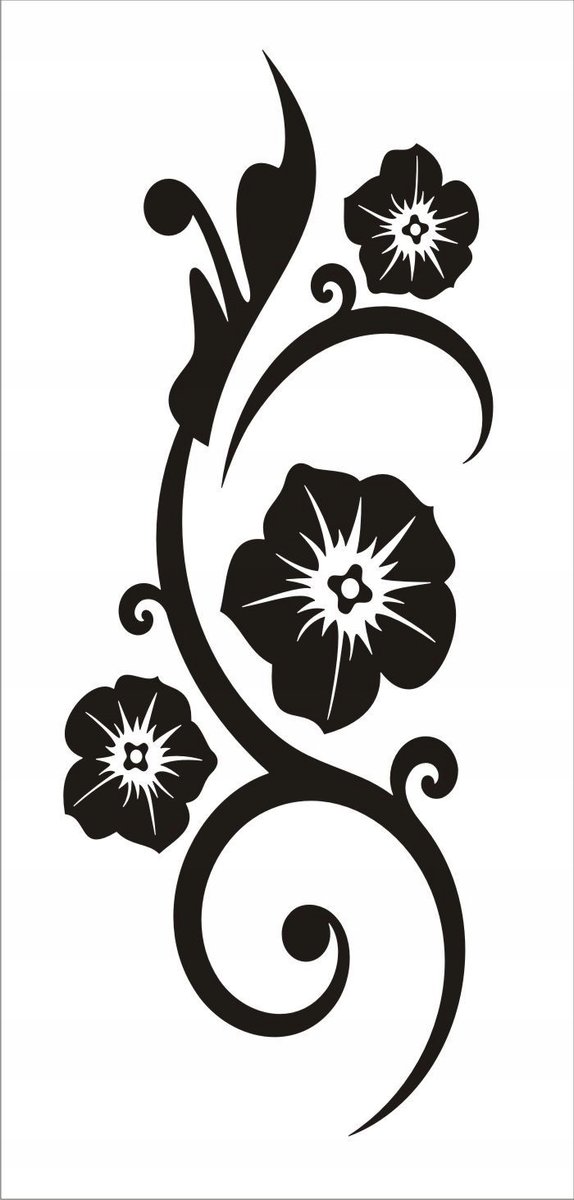 Naklejka na ścianę motyle kwiaty dekor Ornament 55, 100x40 cm