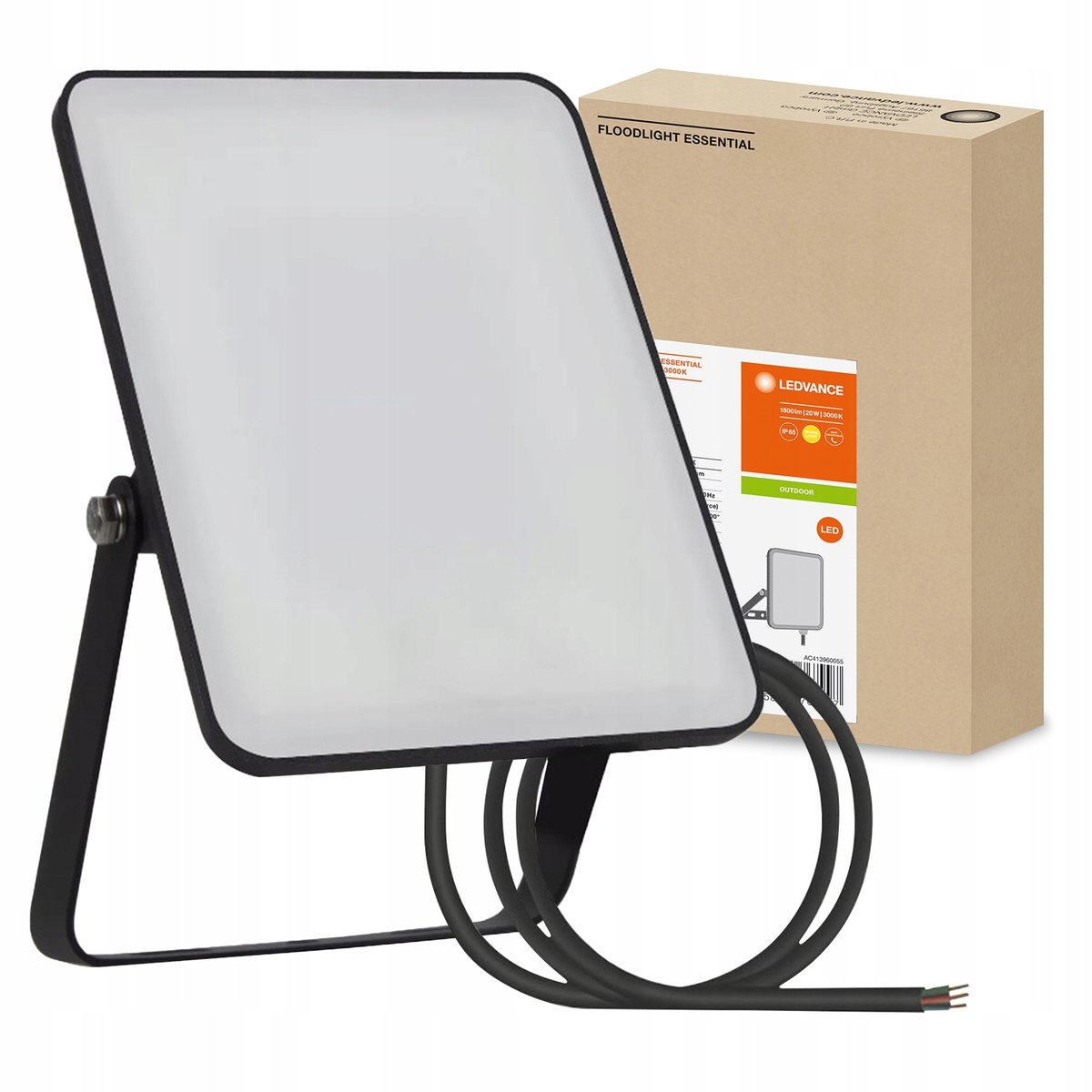 Naświetlacz LED 20W 3000K 1600lm IP65 Czarny LEDVANCE ESSENTIAL