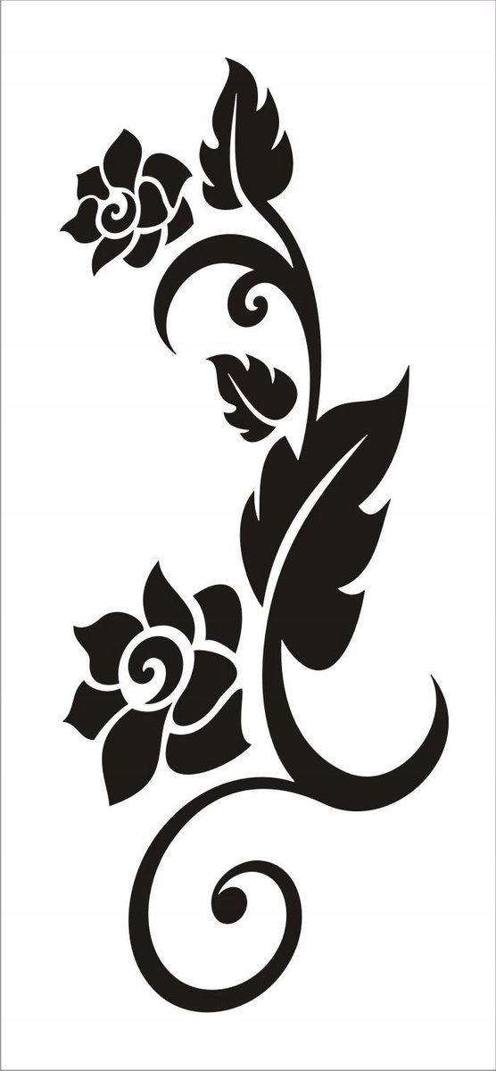 Naklejka na ścianę motyle kwiaty dekor Ornament 77, 100x40 cm