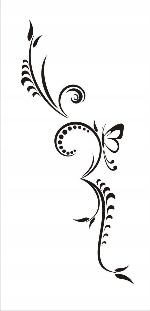 Naklejka na ścianę motyle kwiaty dekor Ornament 44, 100x40 cm