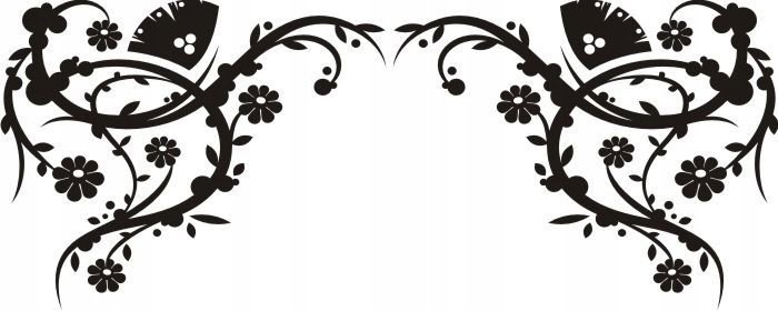 Naklejka na ścianę motyle kwiaty dekor Ornament 17, 100x40 cm
